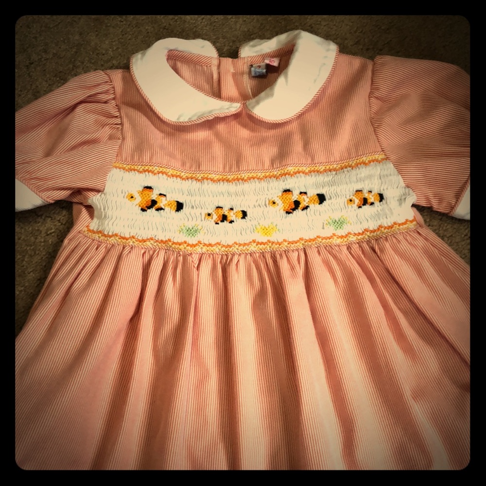 Orange Smocked boutique Nemo dress